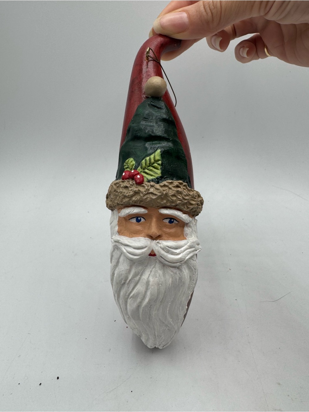 Handmade Handpainted Santa Claus Gourd Ornament Christmas